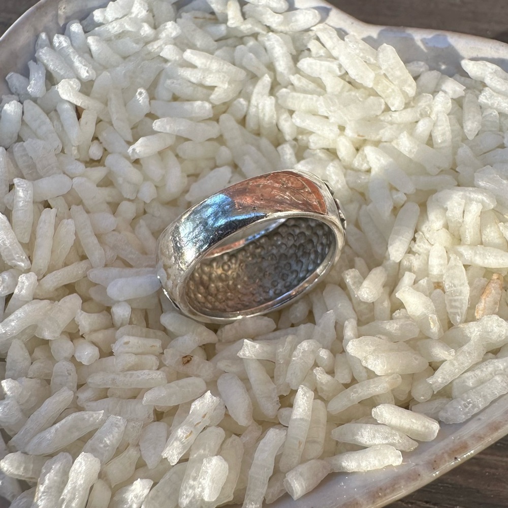 Pebble Patterned Sterling Silver Ring - image 4